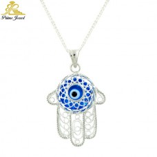 Gümüş Nazar Boncuk Kolye